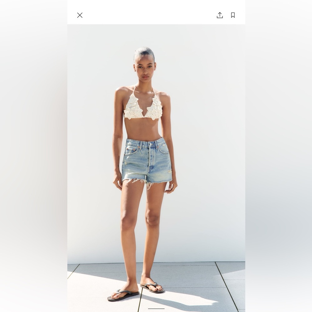 Zara High Waist Denim Short NWT